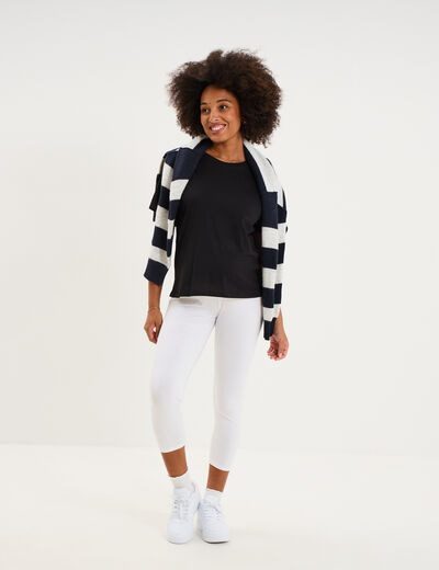 Legging 7/8&egrave;me grossesse blanc femme maternit&eacute;