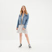 Robe patineuse manches courtes ecru femme