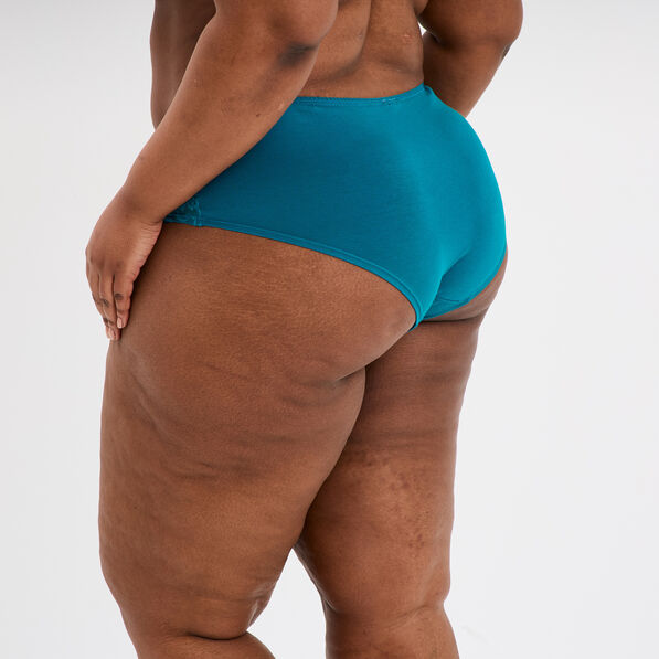 Shorty en coton bleu canard femme grande taille