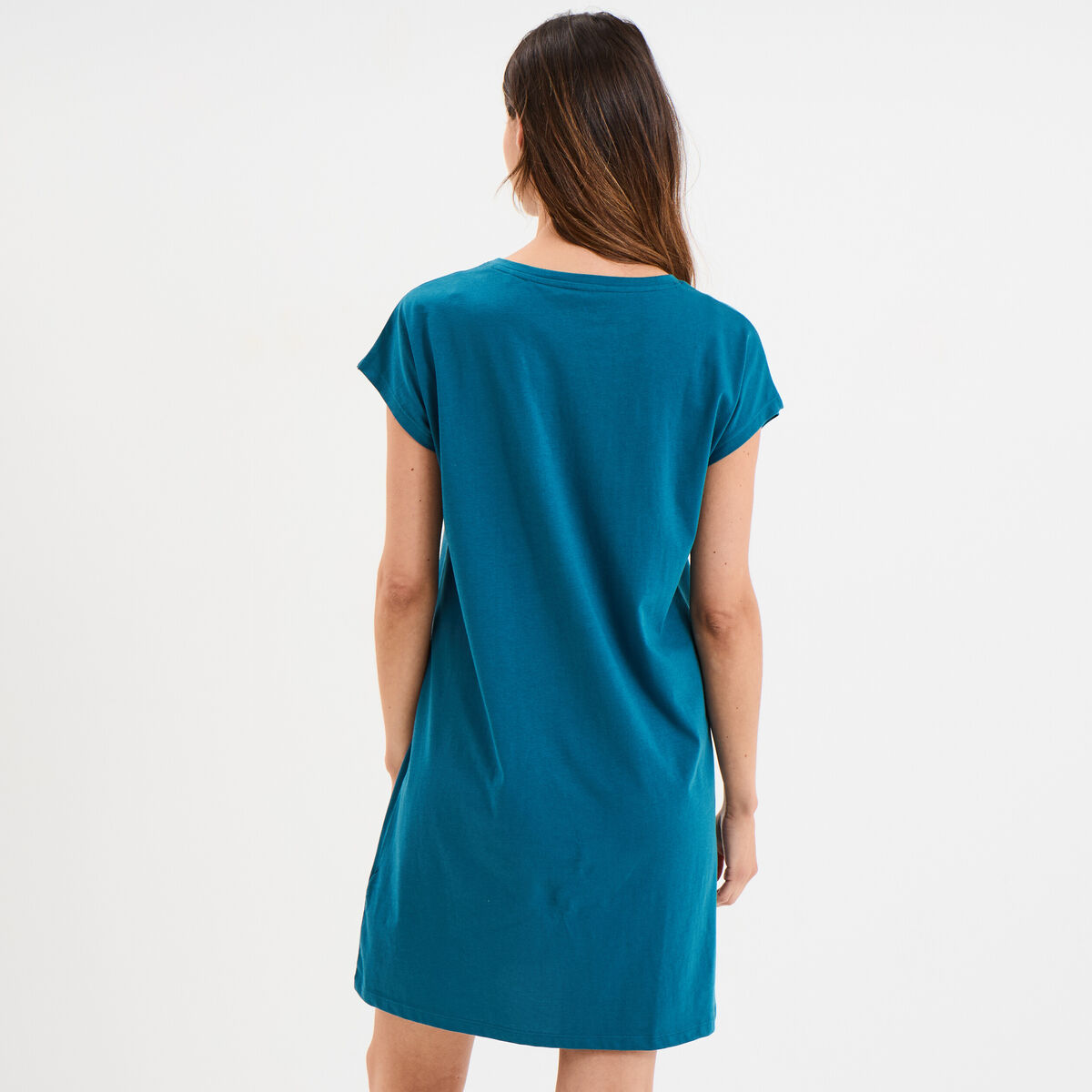 Chemise de nuit coton Aristochats Marie bleu canard femme