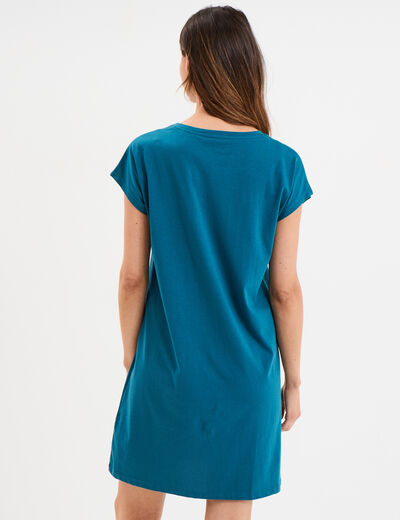 Chemise de nuit coton Aristochats Marie bleu canard femme