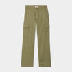Pantalon cargo droit vert kaki femme