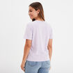T-shirt col rond manches courtes coton violet clair femme