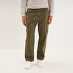 Pantalon cargo large avec poches c&ocirc;t&eacute;s vert kaki homme