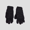 Gants 2-en-1 tricot&eacute;s avec sequins noir femme