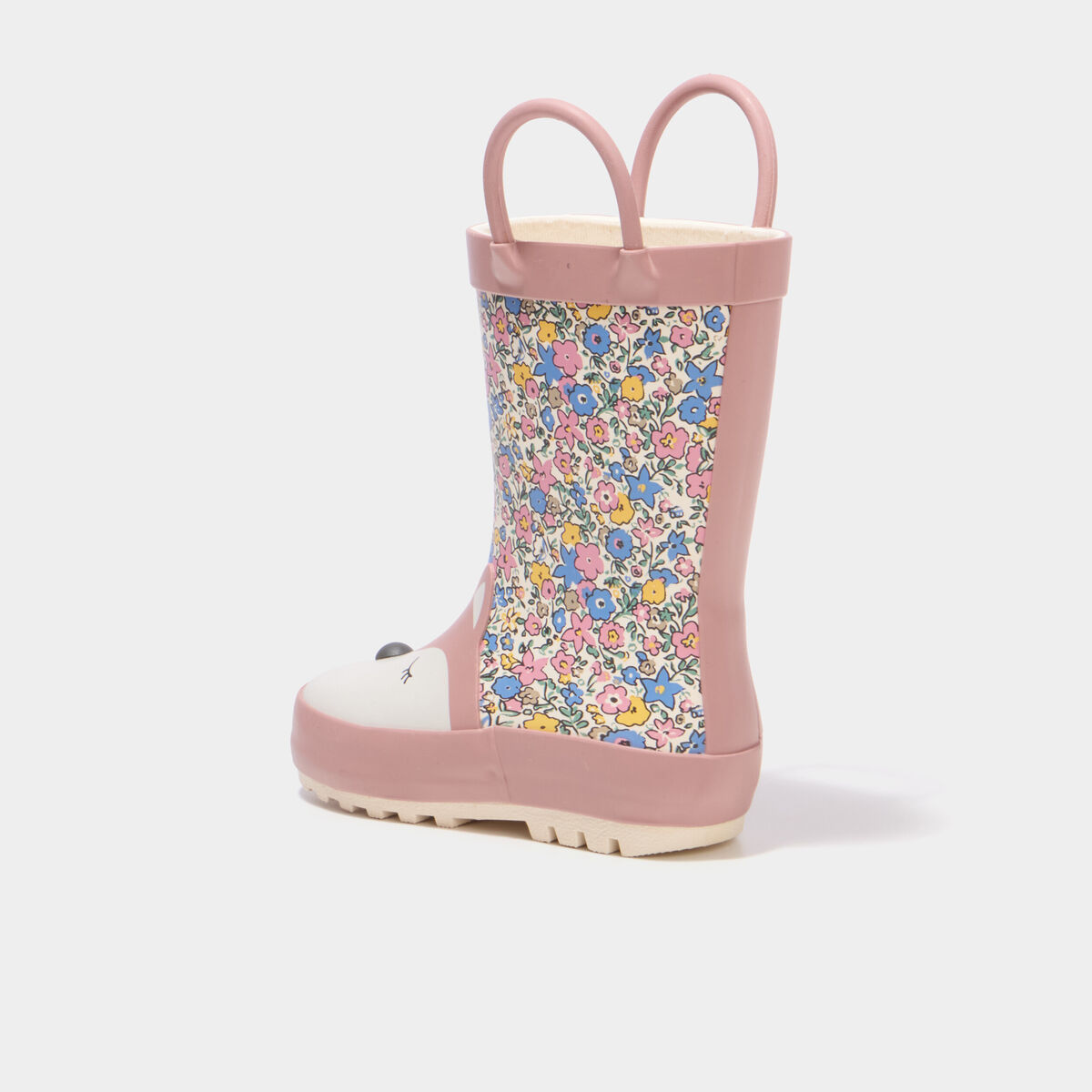 Bottes de pluie semelles crant&eacute;es rose b&eacute;b&eacute; fille