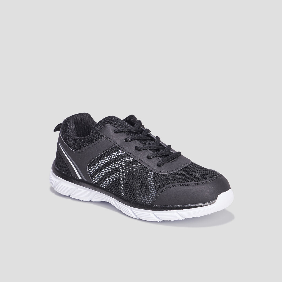 Baskets running à lacets Rumba noir garçon