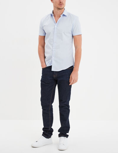 Chemise droite manches courtes bleu ciel homme