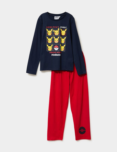 Ensemble pyjama coton Pokémon Pikachu bleu marine garçon