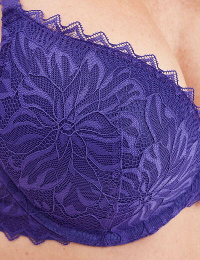 Soutien-gorge push up dentelle violet foncé femme