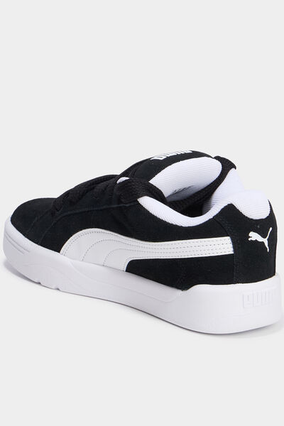 Baskets basses &agrave; lacets en cuir Puma noir gar&ccedil;on