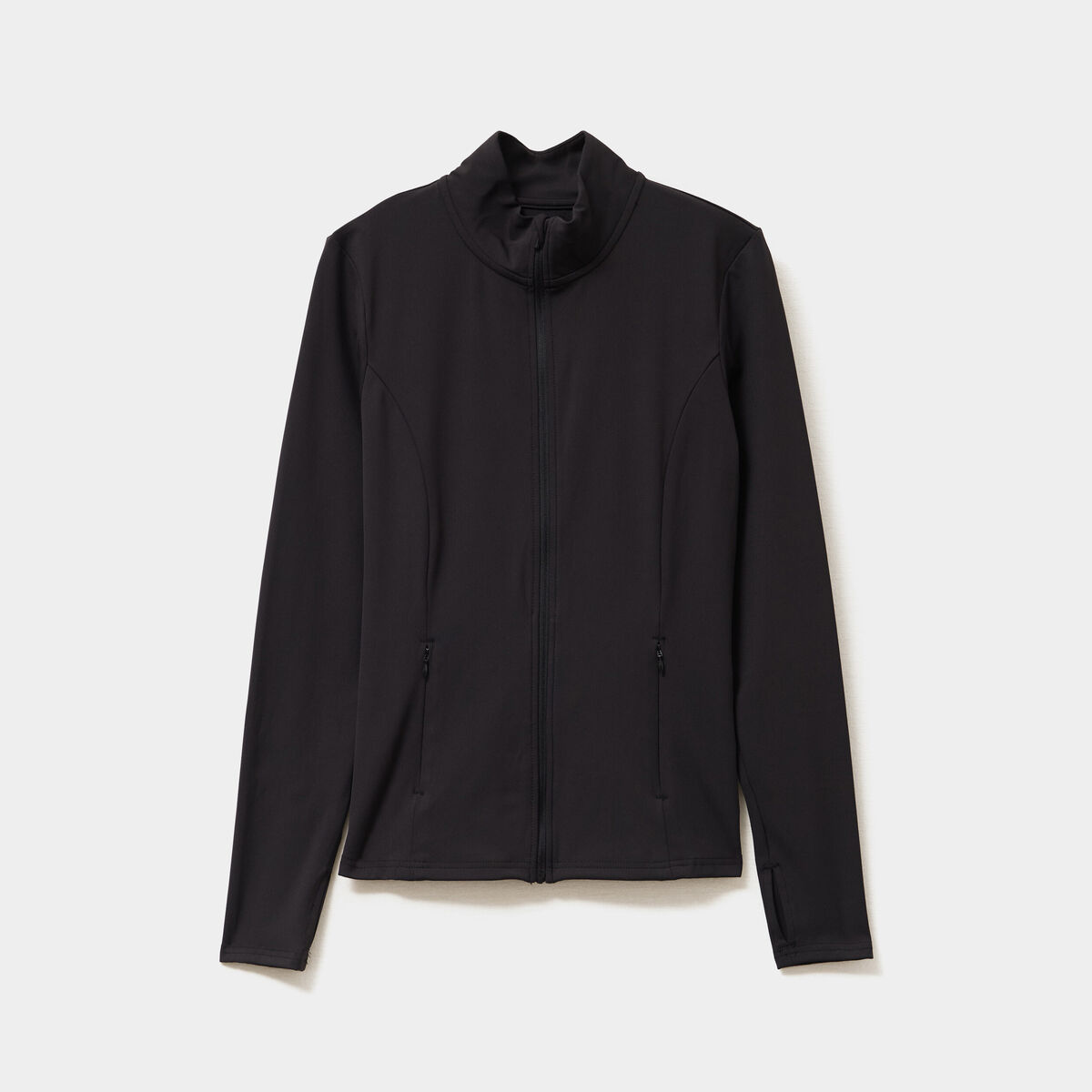 Veste de sport ajust&eacute;e avec fermeture noir femme