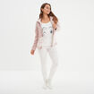 Ensemble pyjama effet polaire 3 pièces rose pastel femme