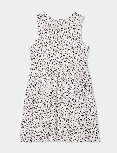 Robe patineuse sans manches coton ecru fille