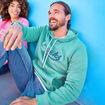 Sweat hoodie molleton1 poche vert menthe homme