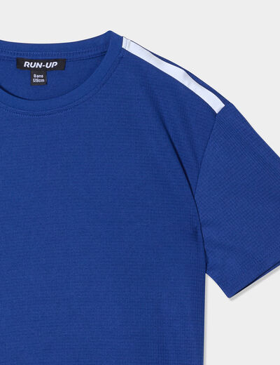 T-shirt oversize manches courtes Run-Up bleu electrique garçon
