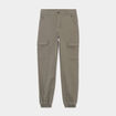 Pantalon cargo taille haute ajustable vert kaki femme