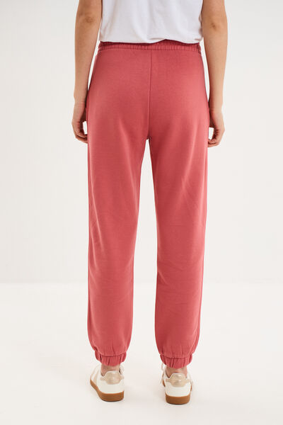 Pantalon de jogging molletonn&eacute; vieux rose femme