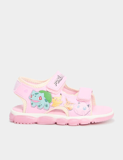Sandales semelles lumineuses Pokémon rose fille