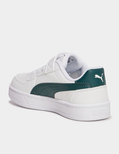 Tennis basses à scratchs Puma Caven blanc garçon