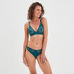 Soutien-gorge triangle en dentelle bleu canard femme
