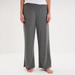 Bas de pyjama large c&ocirc;tel&eacute; long gris fonc&eacute; femme