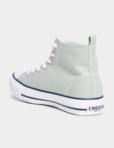 Baskets montantes en toile Creeks vert clair femme