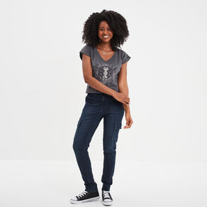 t shirt coton col en v manches courtes gris clair femme T-shirt coton col en V manches courtes gris clair femme