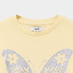 Sweat oversize col rond jaune clair fille