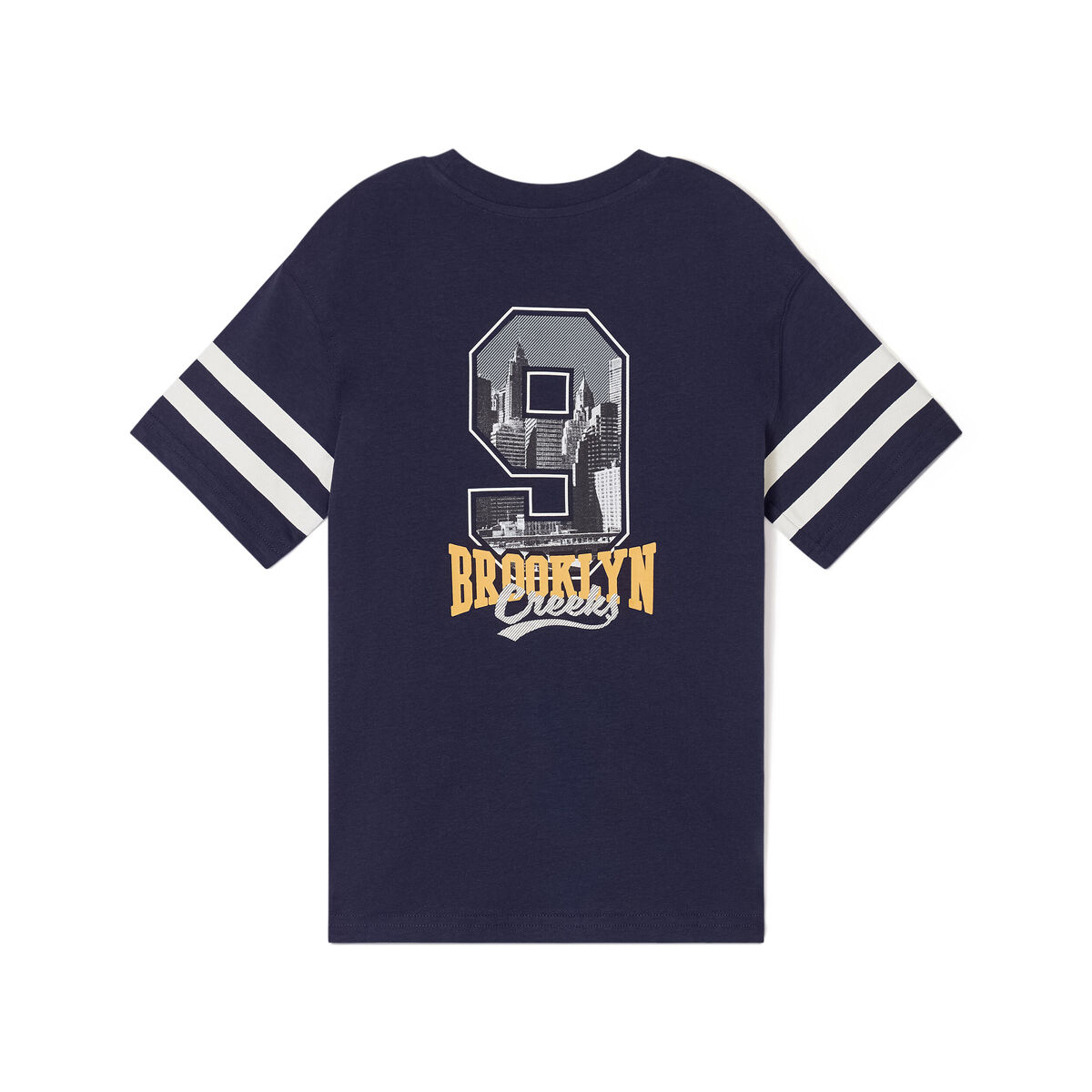 T-shirt manches courtes coton Creeks bleu marine garçon