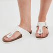 Mules plates entredoigts blanc femme