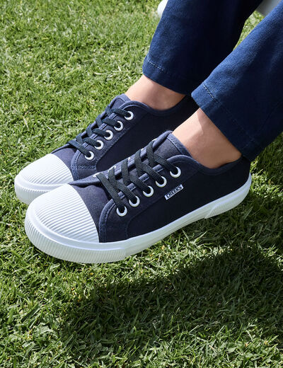 Tennis basses en toile bleu marine garçon