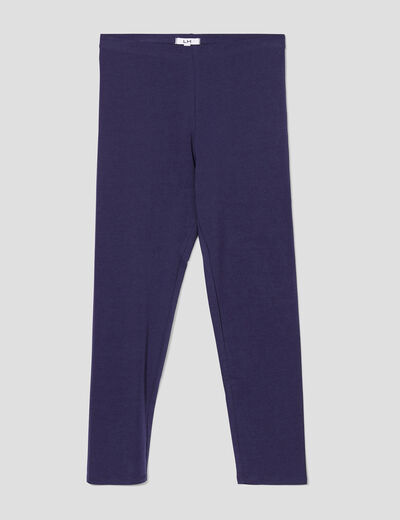Legging 7/8ème taille élastiquée bleu marine femme