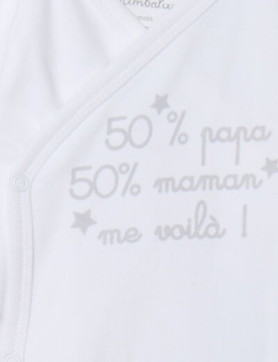 Ensemble body croisé et dors-bien coton blanc mixte
