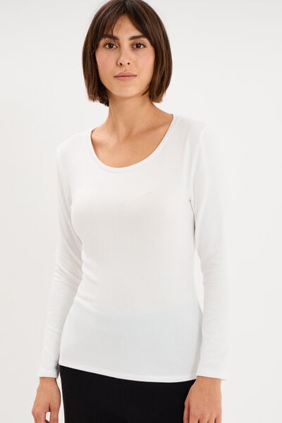 T-shirt thermique manches longues blanc femme