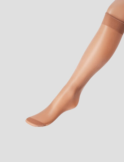 Lot 2 paires mi-bas beige femme