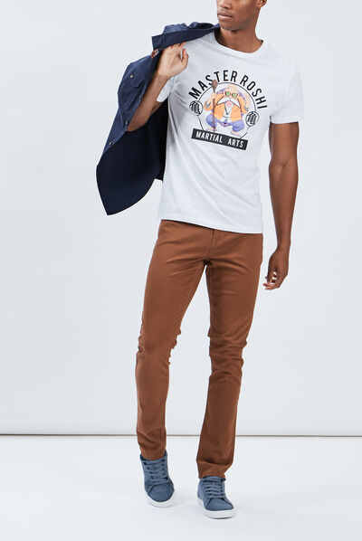 Pantalon droit en coton camel homme