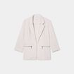 Veste blazer cintré manches 3/4 gris clair femme