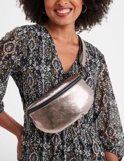Sac banane arrondi couleur bronze femme