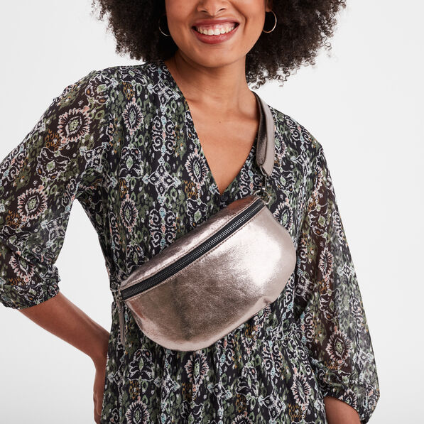Sac banane arrondi couleur bronze femme