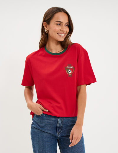 T-shirt maillot de football Portugal rouge mixte