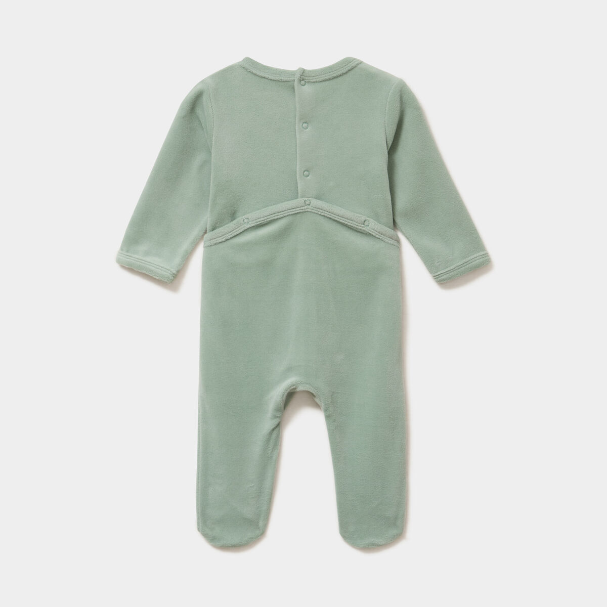 Dors-bien effet velours manches longues vert b&eacute;b&eacute;