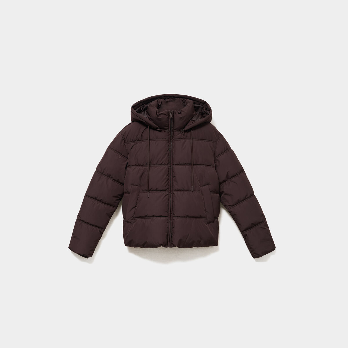Doudoune &agrave; capuche zipp&eacute;e femme marron fonc&eacute; femme