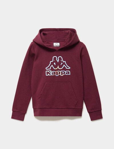 Sweat hoodie 1 poche Kappa bordeaux fille