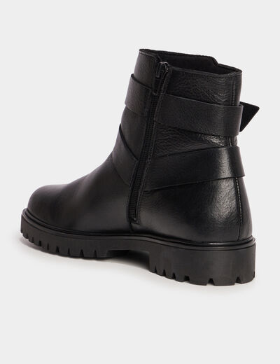 Bottines en cuir zippée Liberto noir femme