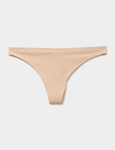 String microfibre sans coutures beige femme