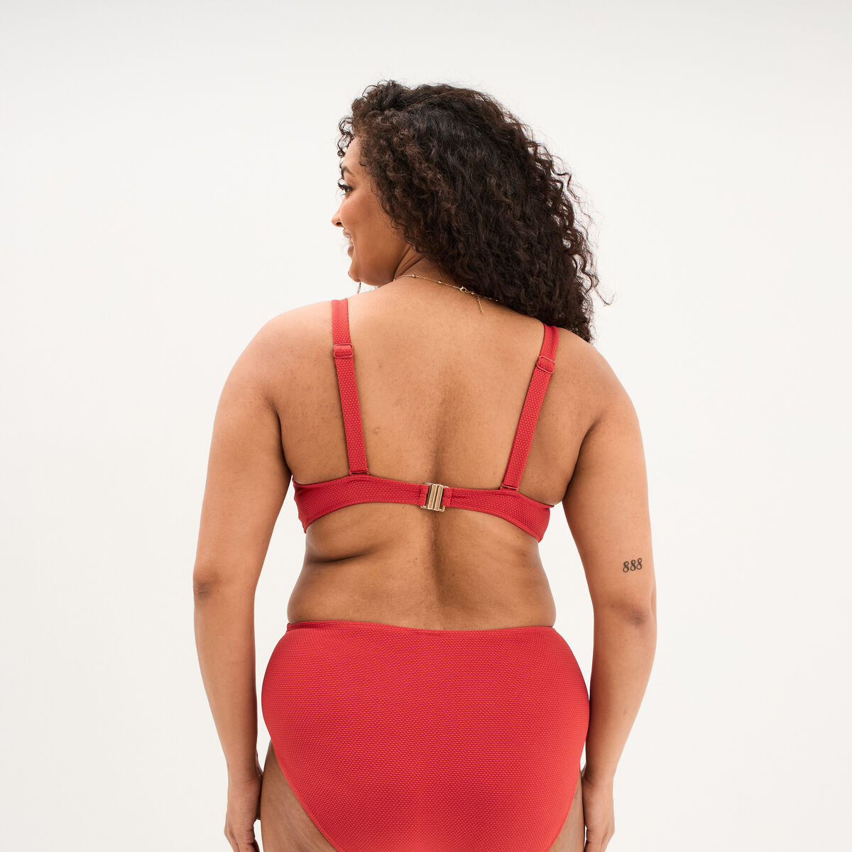 Haut de maillot de bain bandeau crois&eacute; rouge femme grande taille