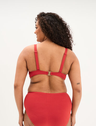 Haut de maillot de bain bandeau crois&eacute; rouge femme grande taille