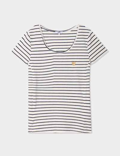 T-shirt allaitement manches courtes ecru femme maternité