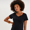 T-shirt grossesse manches courtes coton noir femme maternit&eacute;